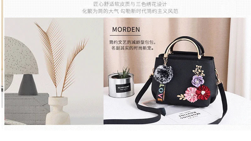 Elegant Women's Floral Handbag – Fashionable Shoulder & Crossbody Bag for Any Occasion