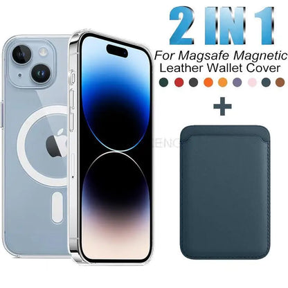 Magnetic Leather Wallet Case for iPhone