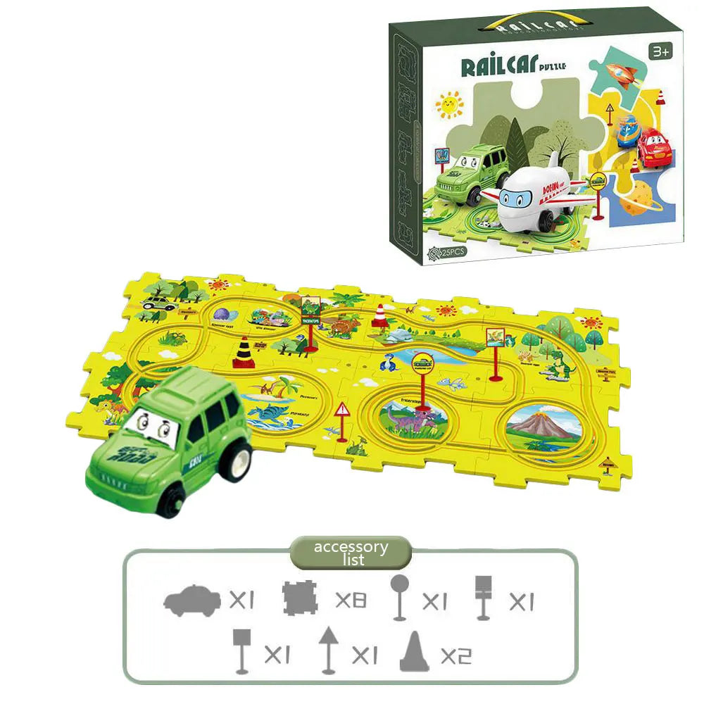 Multi-Functional Railroad Car Puzzle Set