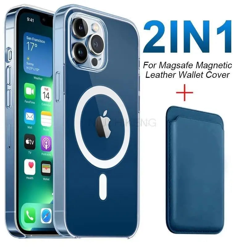 Magnetic Leather Wallet Case for iPhone