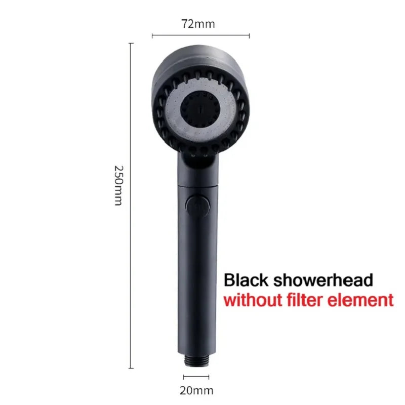 3-Mode High-Pressure Shower Head with Massage Brush