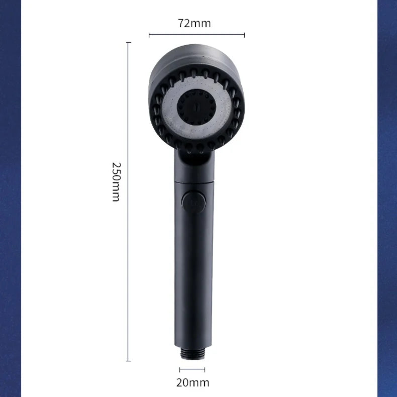 3-Mode High-Pressure Shower Head with Massage Brush