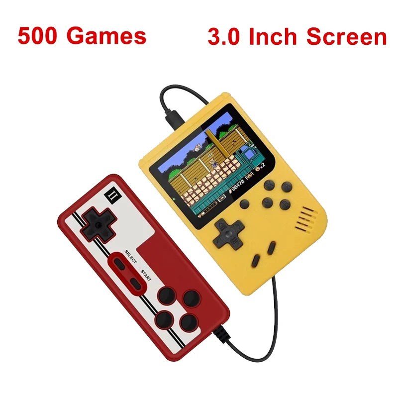 Retro Mini Handheld Game Console – 8-Bit Color LCD with 500 Built-In Games for Kids