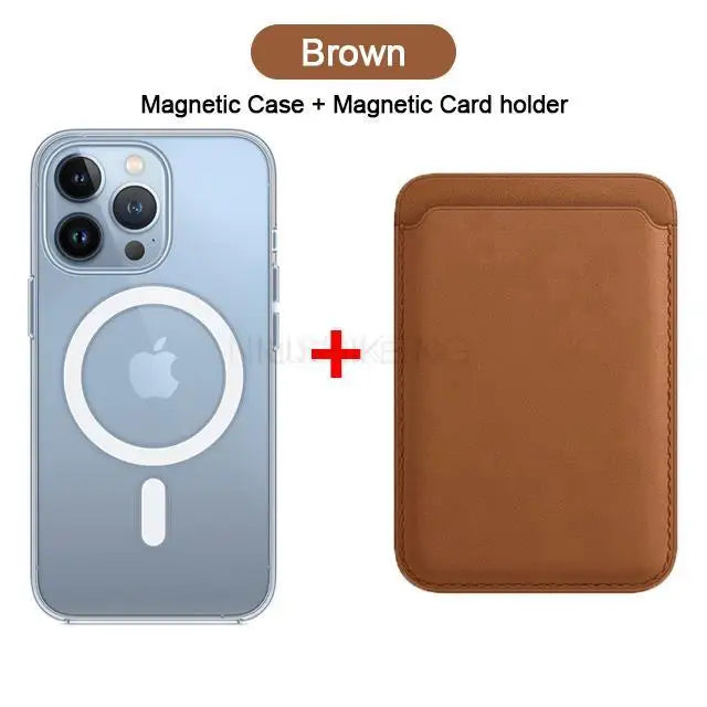 Magnetic Leather Wallet Case for iPhone