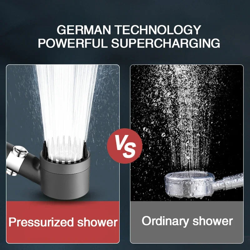 3-Mode High-Pressure Shower Head with Massage Brush