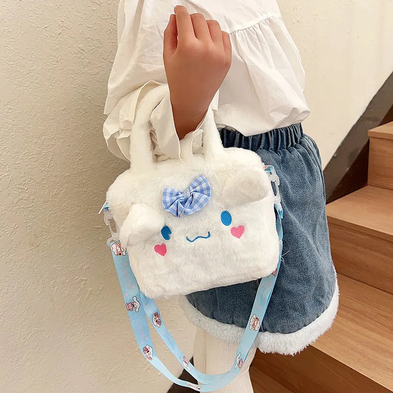 Kawaii Sanrio Plush Bag – Kurumi, Cinnamon Roll & My Melody Anime Travel Bag for Women & Girls