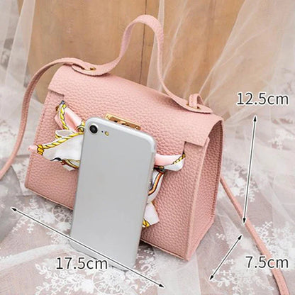 Women's Ribbon Bow Mini Flap Crossbody Bag