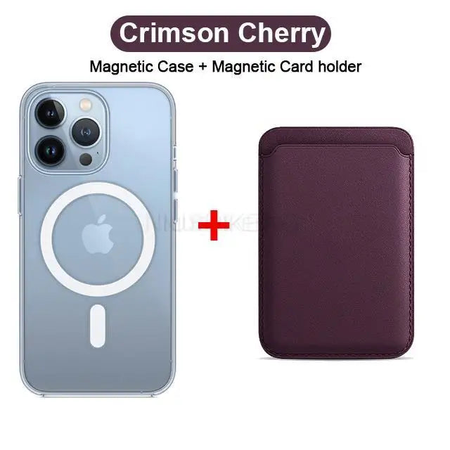 Magnetic Leather Wallet Case for iPhone