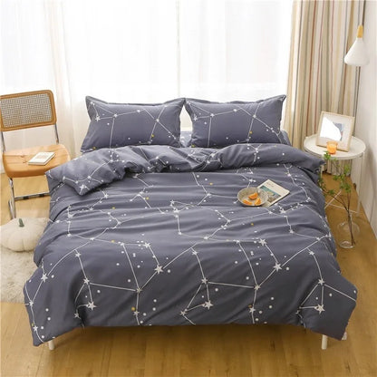 Nordic Lattice Floral Geometric Duvet Cover – Elegant & Skin-Friendly