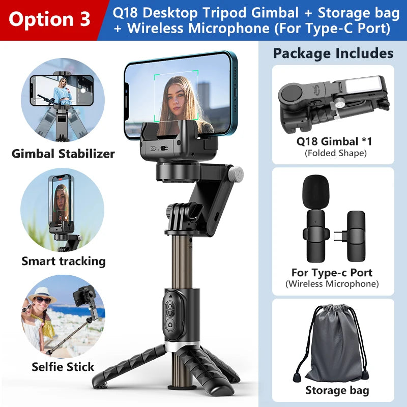 360° Smartphone Gimbal: Stabilizer & Selfie Stick