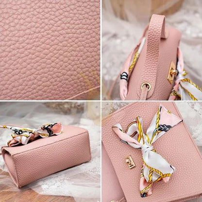 Women's Ribbon Bow Mini Flap Crossbody Bag