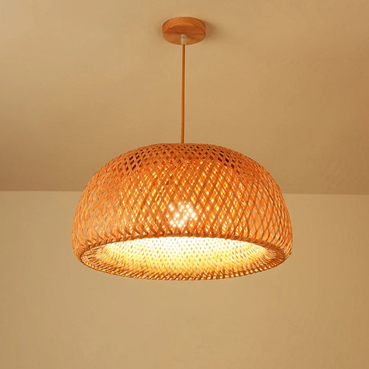 Elegant Bamboo Pendant Lamps: Handwoven Chinese Style