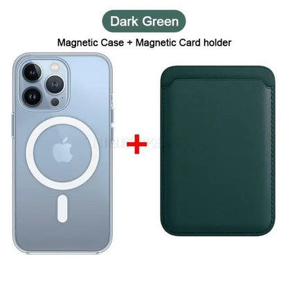 Magnetic Leather Wallet Case for iPhone