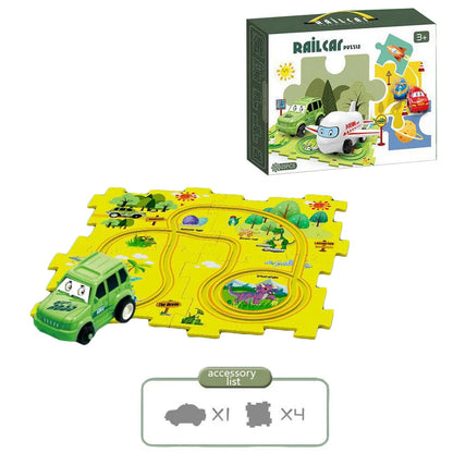 Multi-Functional Railroad Car Puzzle Set