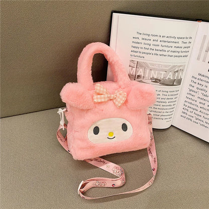 Kawaii Sanrio Plush Bag – Kurumi, Cinnamon Roll & My Melody Anime Travel Bag for Women & Girls