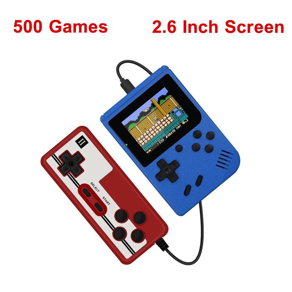 Retro Mini Handheld Game Console – 8-Bit Color LCD with 500 Built-In Games for Kids