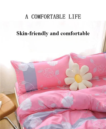 Nordic Lattice Floral Geometric Duvet Cover – Elegant & Skin-Friendly