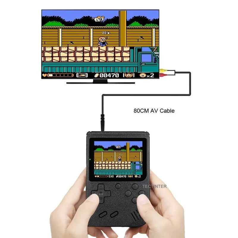 Retro Mini Handheld Game Console – 8-Bit Color LCD with 500 Built-In Games for Kids