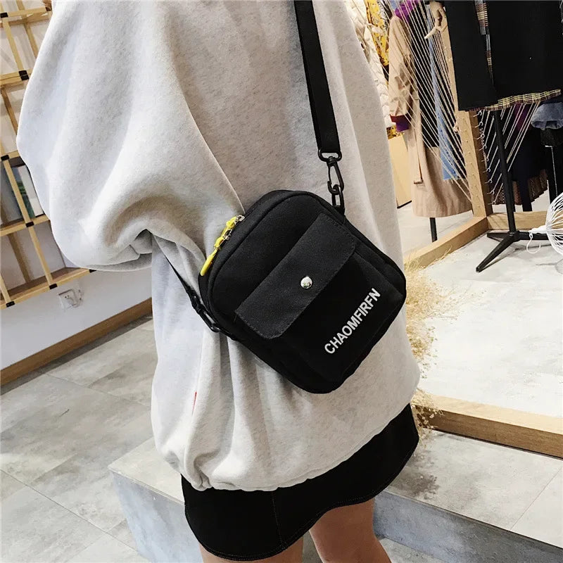 Chic Small Canvas Unisex Crossbody Bag – Cell Phone & Messenger Bag