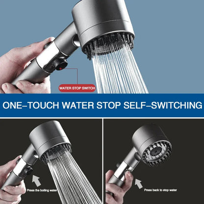 3-Mode High-Pressure Shower Head with Massage Brush