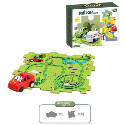 Multi-Functional Railroad Car Puzzle Set