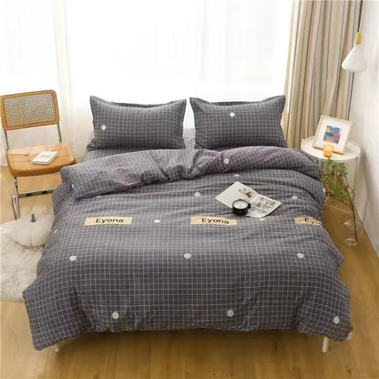 Nordic Lattice Floral Geometric Duvet Cover – Elegant & Skin-Friendly