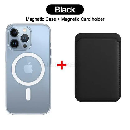 Magnetic Leather Wallet Case for iPhone