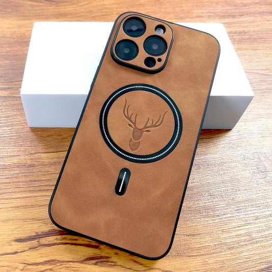 Luxury Leather Deer Case for iPhone Compatibility with Various Models Long-lasting Protective Case