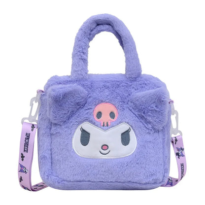 Kawaii Sanrio Plush Bag – Kurumi, Cinnamon Roll & My Melody Anime Travel Bag for Women & Girls