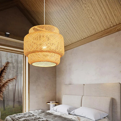 Elegant Bamboo Pendant Lamps: Handwoven Chinese Style