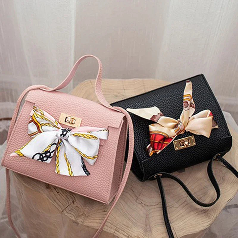 Women's Ribbon Bow Mini Flap Crossbody Bag