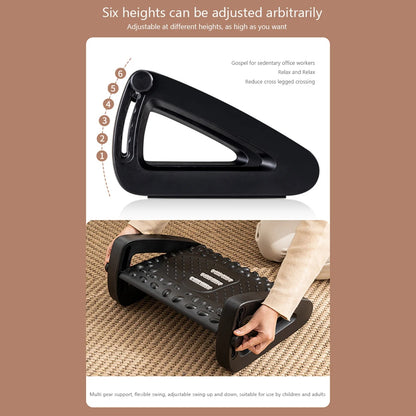 Ergonomic Adjustable Footrest with Massage Rollers