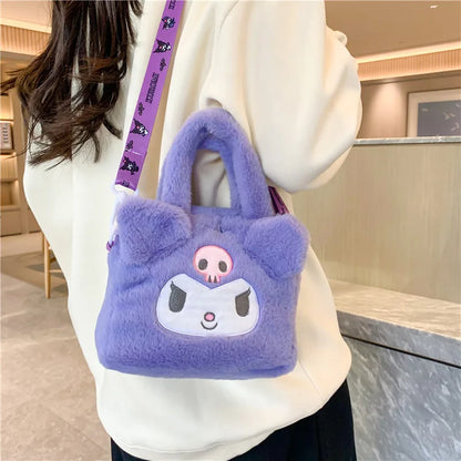 Kawaii Sanrio Plush Bag – Kurumi, Cinnamon Roll & My Melody Anime Travel Bag for Women & Girls