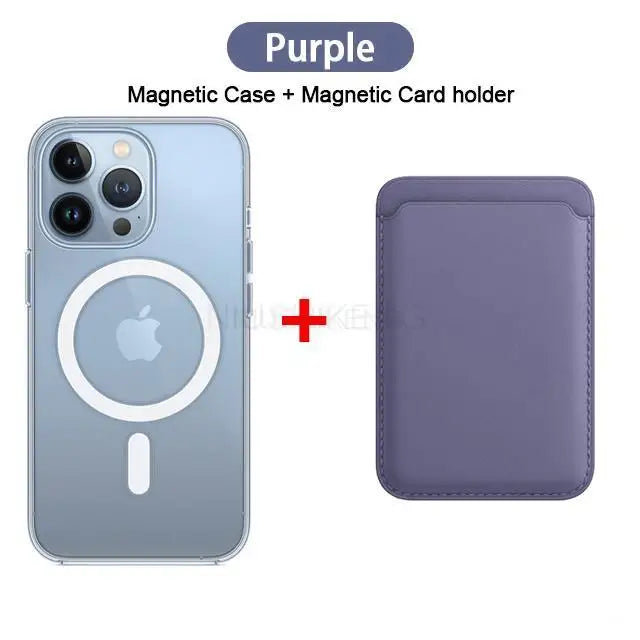 Magnetic Leather Wallet Case for iPhone